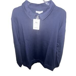 Free Assembly Men’s Blue Quarter Zip Pullover Size L |